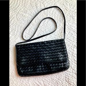 Bottega Veneta Woven Italian Leather Black Crossbody